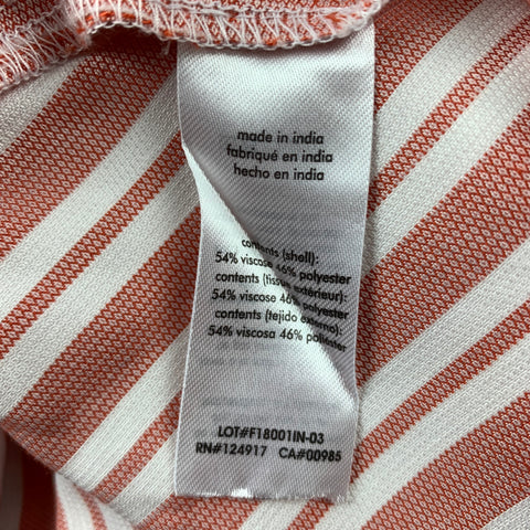 ONIA Size S Red & White Stripe Viscose / Polyester Short Sleeve Shirt
