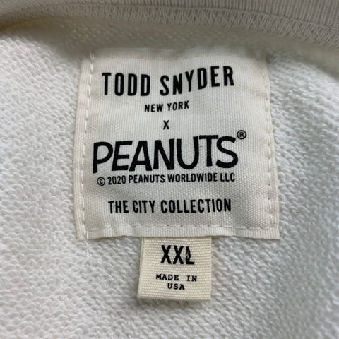 TODD SNYDER Size XXL White Black Graphic Cotton Crew-Neck Sweatshirt