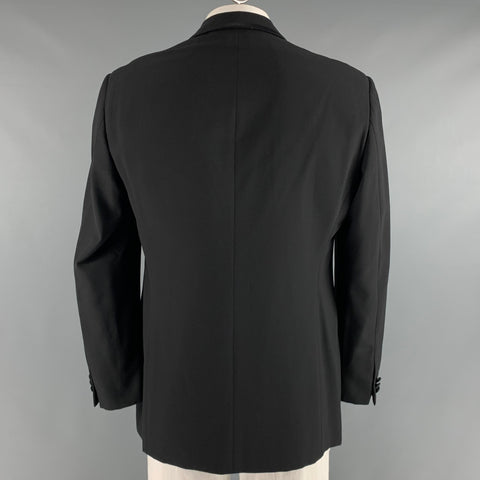 ARMANI COLLEZIONI Size 42 Black Solid Wool Shawl Collar Sport Coat