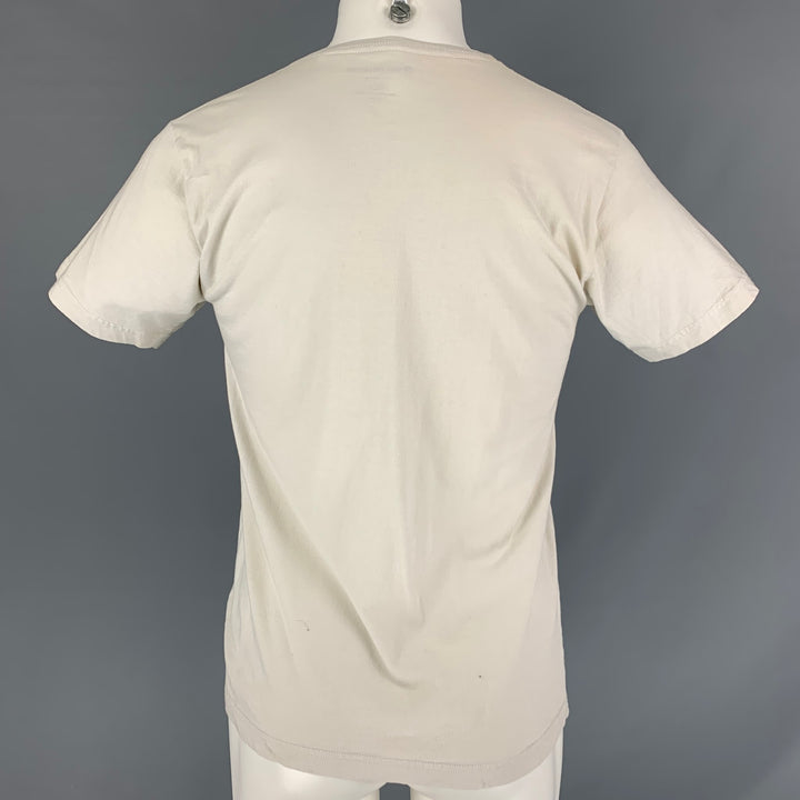 NICE COLLECTIVE Size M Beige Graphic Cotton Crew-Neck T-shirt