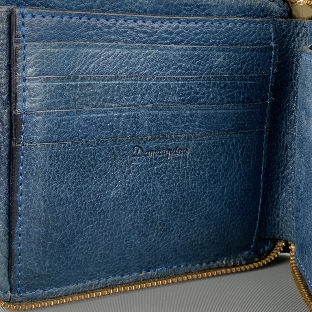DAMASQUINA Patchwork Navy & Blue Leather Wallet