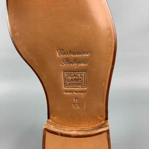 A.TESTONI Size 10.5 Tan Leather Wingtip Lace Up Shoes