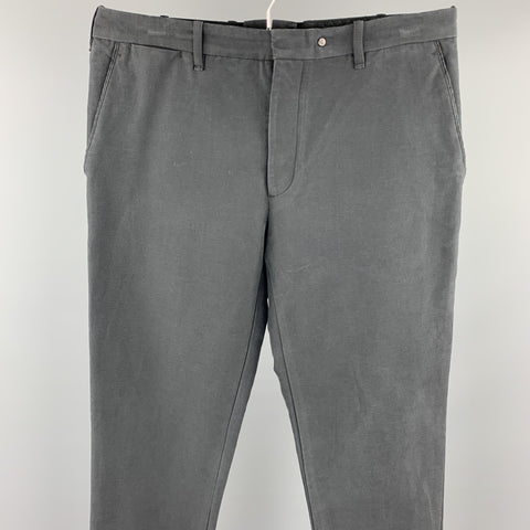 RAG & BONE Size 33 Charcoal Cotton / Nylon Zip Fly Casual Pants
