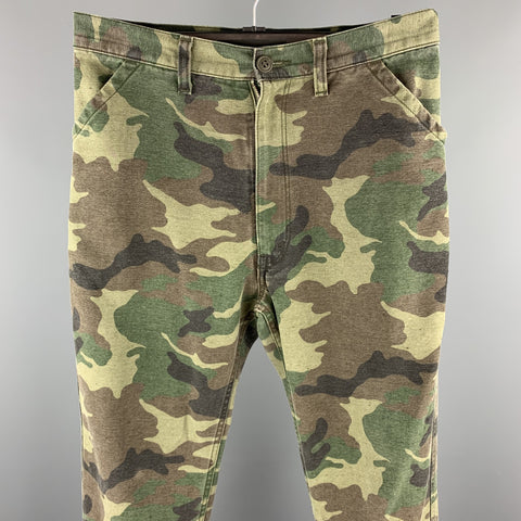 JUNYA WATANABE Size XS Olive Camouflage Rayon Blend Cropped Dress Pants