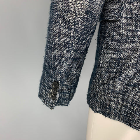 PAUL SMITH The Kensington Size 40 Navy & White Textured Viscose Blend Sport Coat
