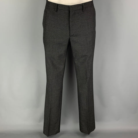 CALVIN KLEIN COLLECTION Size 42 Charcoal Wool Notch Lapel Suit