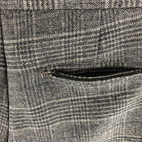 MAISON MARTIN MARGIELA Size 34 Grey Black Glenplaid Wool Blend Casual Pants