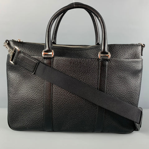BALLY Black Pebble Grain Leather Shoulder Bag
