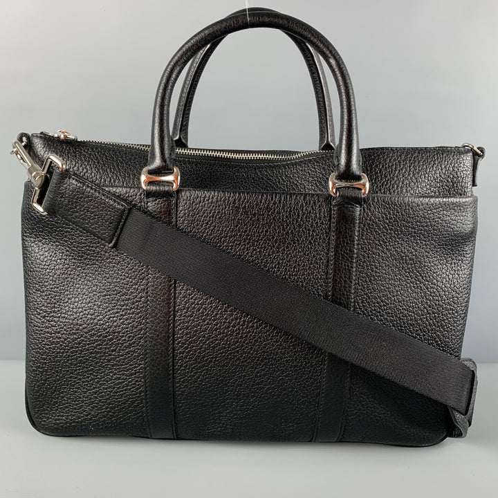 BALLY Black Pebble Grain Leather Shoulder Bag