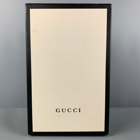 GUCCI Size 12 White Applique Leather Lace Up Ace Sneakers