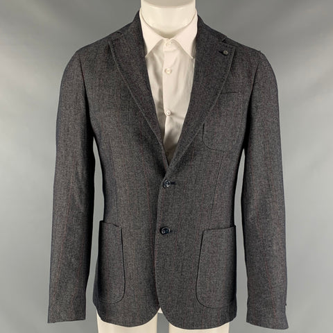 LABORATORI ITALIANI Taille 38 Manteau de sport à fines rayures marine blanc et rouge