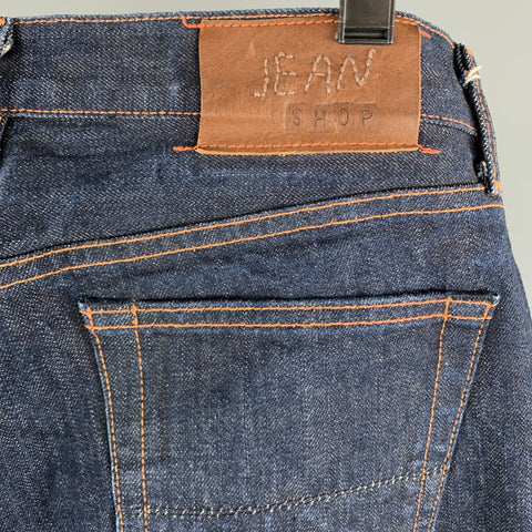 JEAN SHOP Size 34 Indigo Cotton Zip Fly Skinny Jeans