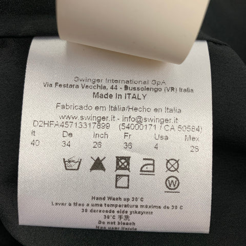 VERSACE JEANS Taille 4 Robe droite cloutée en coton noir