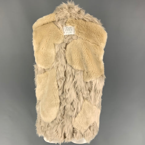 STELLA McCARTNEY Taille S Gilet en fausse fourrure acrylique beige