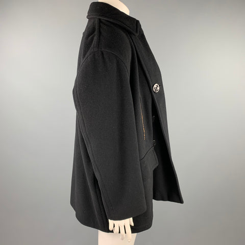 JEAN PAUL GAULTIER CLASSIQUE Taille 10 Manteau ouvert en laine noire mélangée