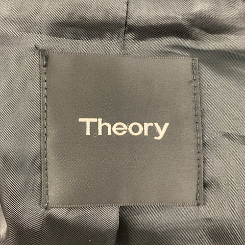 THEORY Size M Black Leather Bomber Jacket