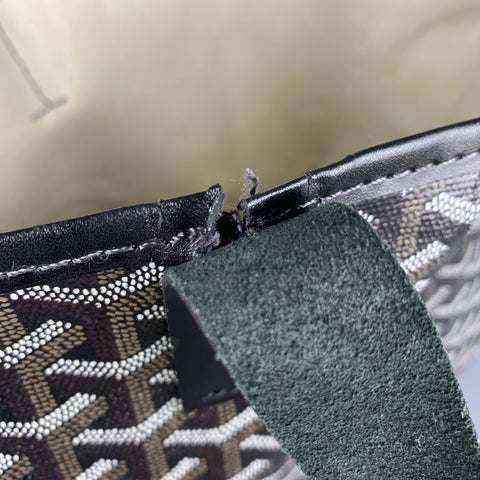 GOYARD Black Gray Logo Coated Canvas Top Handles Bag