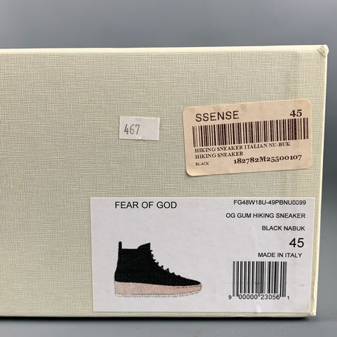 FEAR OF GOD Size 12 Black Solid Canvas High Top Sneakers