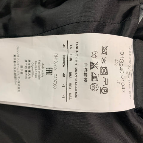 EMPORIO ARMANI Size 36 Black Solid Wool Tuxedo Sport Coat