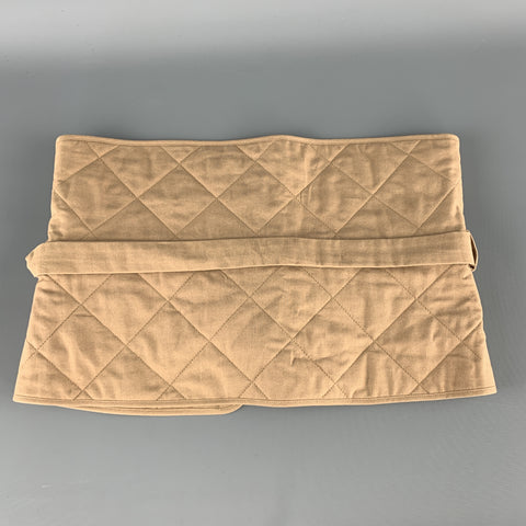 JIL SANDER Size 6 Tan Quilted Cotton D Loop Belt