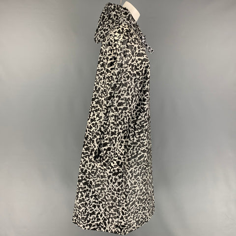 PROENZA SCHOULER Taille M/L Imperméable Polyuréthane Taché Noir Blanc