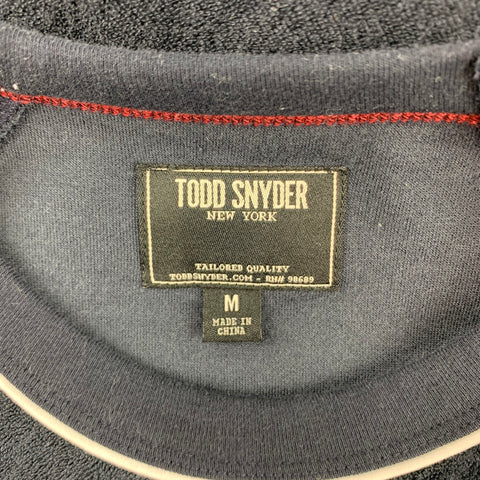 TODD SNYDER Size M Navy Cotton / Nylon Short Sleeve T-shirt