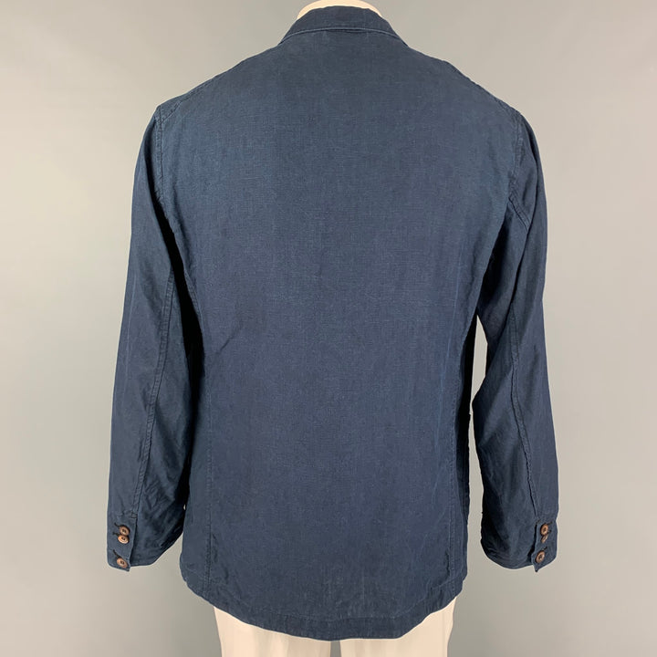 45rpm Size XL Navy Linen Notch Lapel Sport Coat