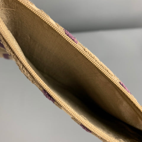 VINTAGE Purple Sage Textured Fabric Handbag & Leather Goods
