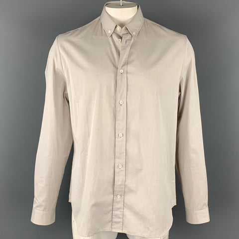 MAISON MARGIELA Size XL Light Grey Cotton Button Down Long Sleeve Shirt