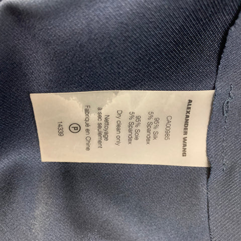 T by ALEXANDER WANG Size 0 Navy Silk Sleeveless Dress