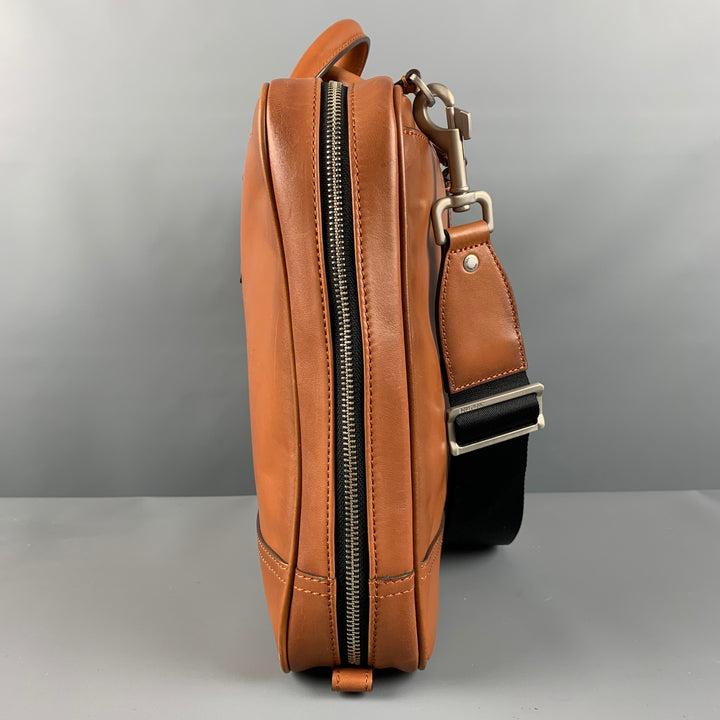 JACK SPADE Tan Solid Leather Briefcase Bags