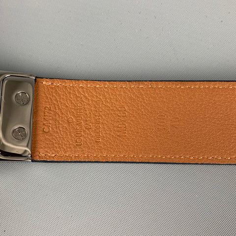 LOUIS VUITTON Size 40 Blue Damier Leather Belt