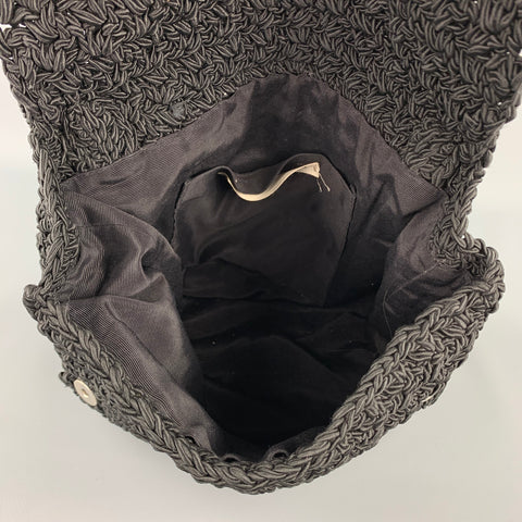CARRIE FORBES Black Crochet Shoulder Strap Handbag