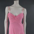 ESCADA COUTURE Size 8 Pink Silk Pleated Bust Gold Charm Strap Evening Gown ESCADA