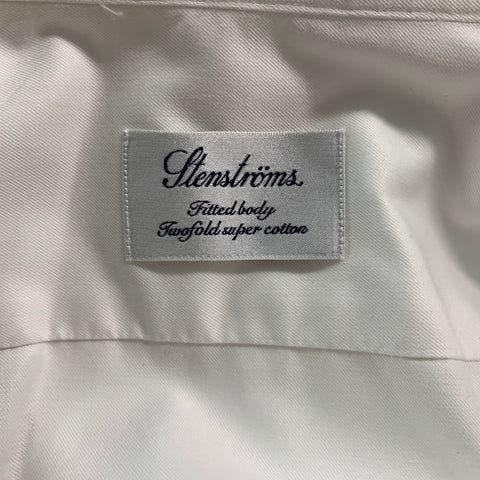 STENSTROMS Size S White Pleated Cotton Tuxedo Long Sleeve Shirt