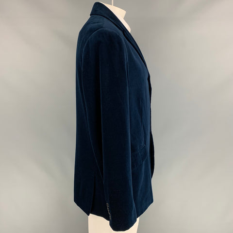 POLO by RALPH LAUREN Size L Navy Cotton Velvet Notch Lapel Sport Coat