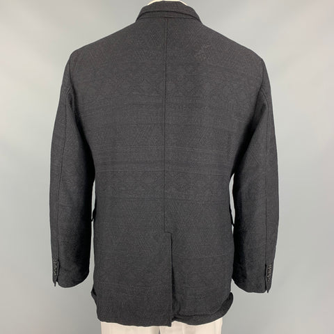 ENGINEERED GARMENTS Chaqueta con solapa de muesca de lana/algodón texturizado color carbón Talla XL