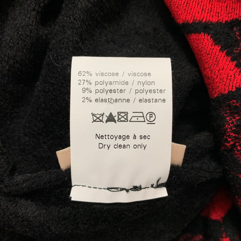 ALAIA Talla 6 Vestido largo sin mangas texturizado de mezcla de viscosa roja negra