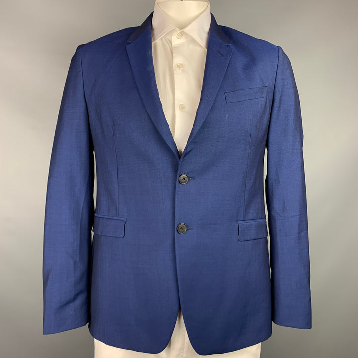 PAUL SMITH Size 42 Regular Blue Wool / Mohair Sport Coat