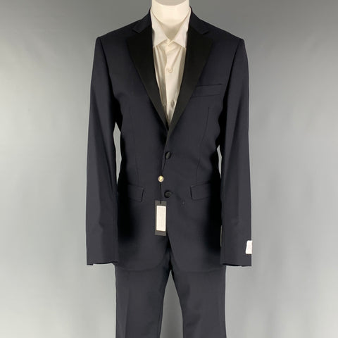 SIMON SPURR VALDEX Size 36 Regular Black Wool Notch Lapel 30 36 Tuxedo