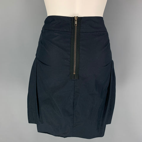 MARNI Size 4 Navy Cotton Pleated Joyce Skirt