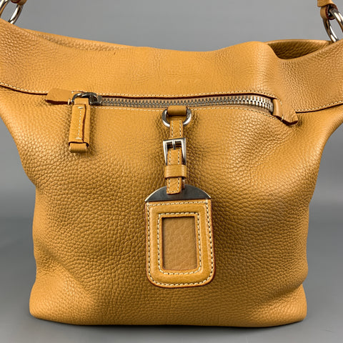 PRADA Beige Pebble Grain Leather Shoulder Bag