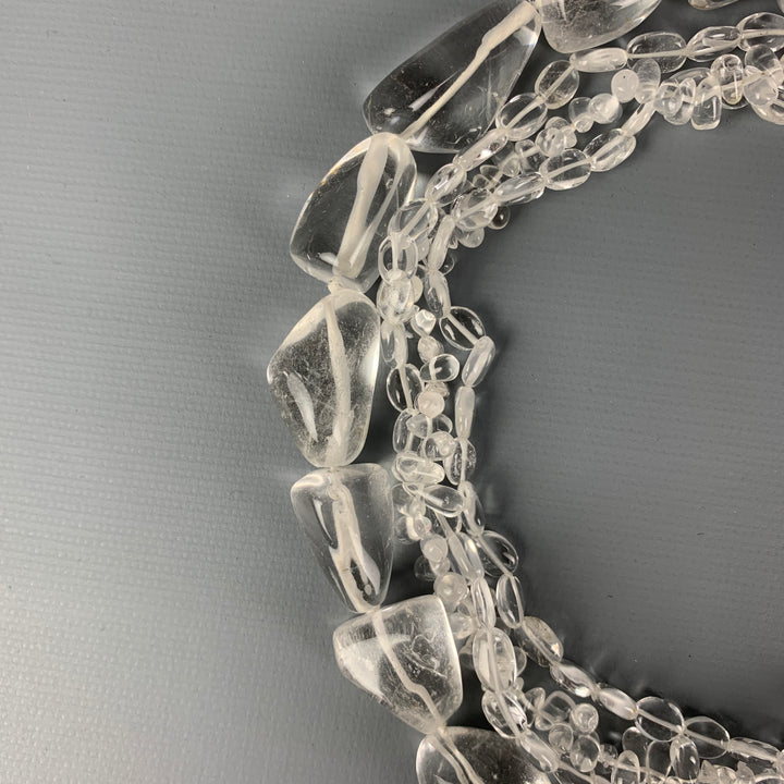 VINTAGE Clear Rock Crystal Choker Necklace