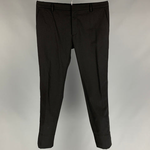 VIKTOR &amp; ROLF Talla 34 Pantalón de vestir de esmoquin de lana negro