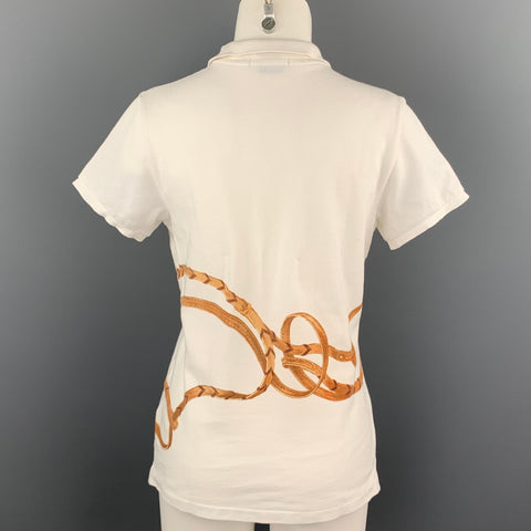 RALPH LAUREN Blue Label Limited Edition Size L White Equestrian Cotton Polo