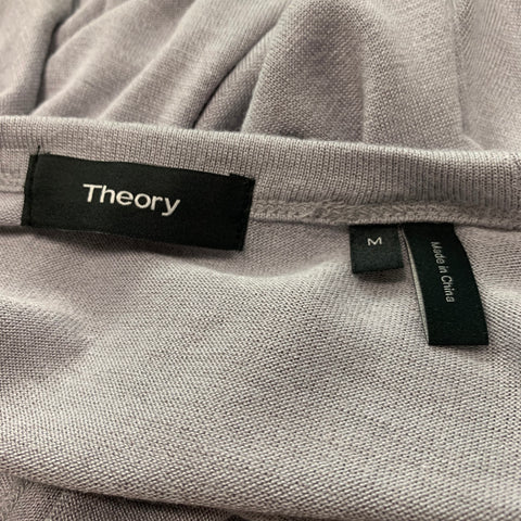THEORY Size M Grey Modal Blend Jersey T-shirt