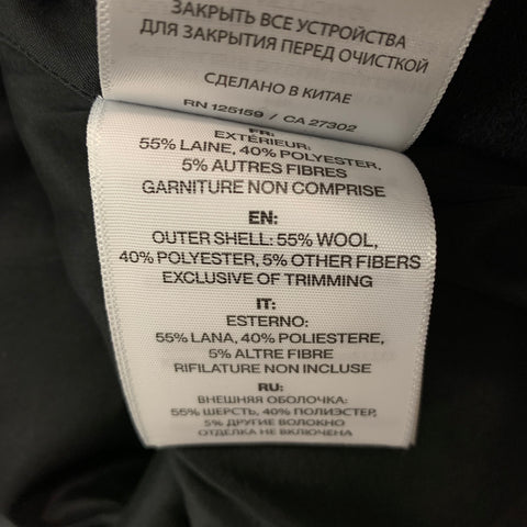 SOIA & KYO Size XL Black Wool Polyester Detachable Hood Coat