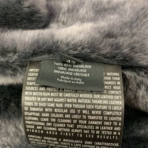 GUCCI by Tom Ford Size 6 Grey Shearling Double Breasted Coat