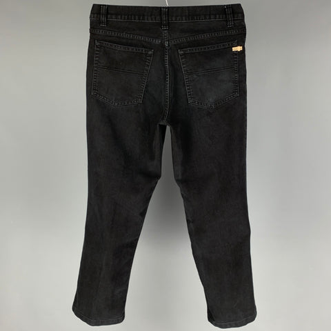BURBERRY LONDON Size 32 Black Cotton Cropped Jeans