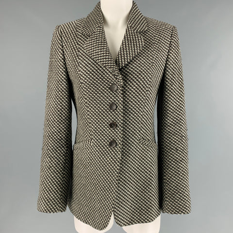 ZANELLA Size 8 Beige Brown Wool Blend Single Breasted Jacket
